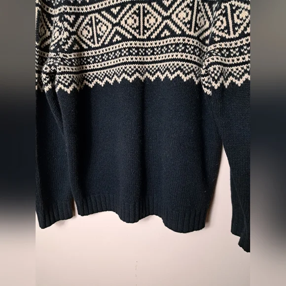 CHEROOKE Sweater Men's XL Nordic Print Lambswool Blend Cabin Core Winter Skiing - Picture 8 of 12